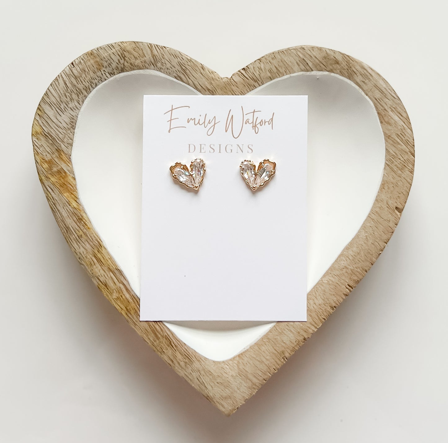 Big Glass Heart Stud