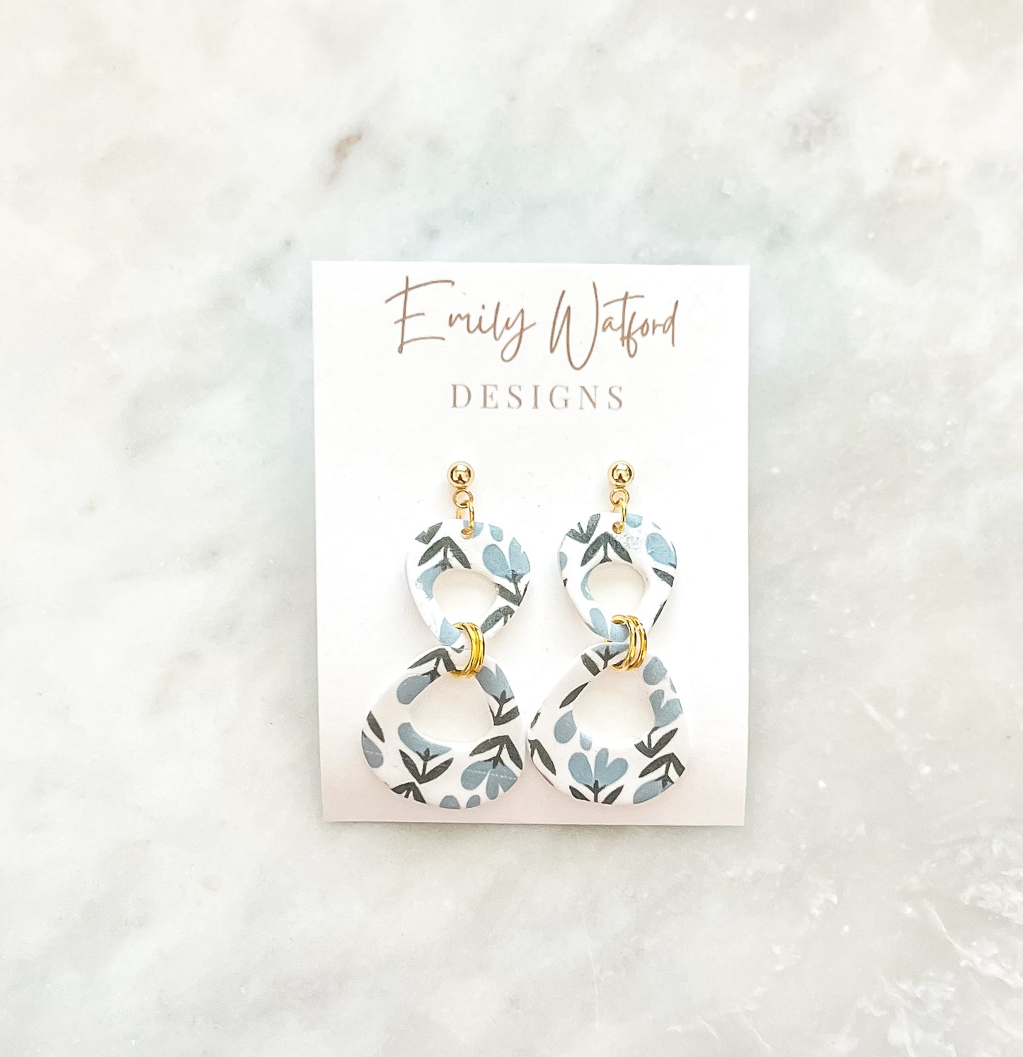 Block Print Drop Dangle