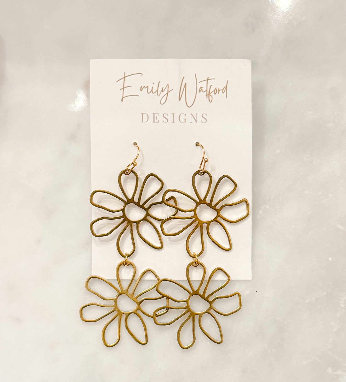 Gold flower dangle