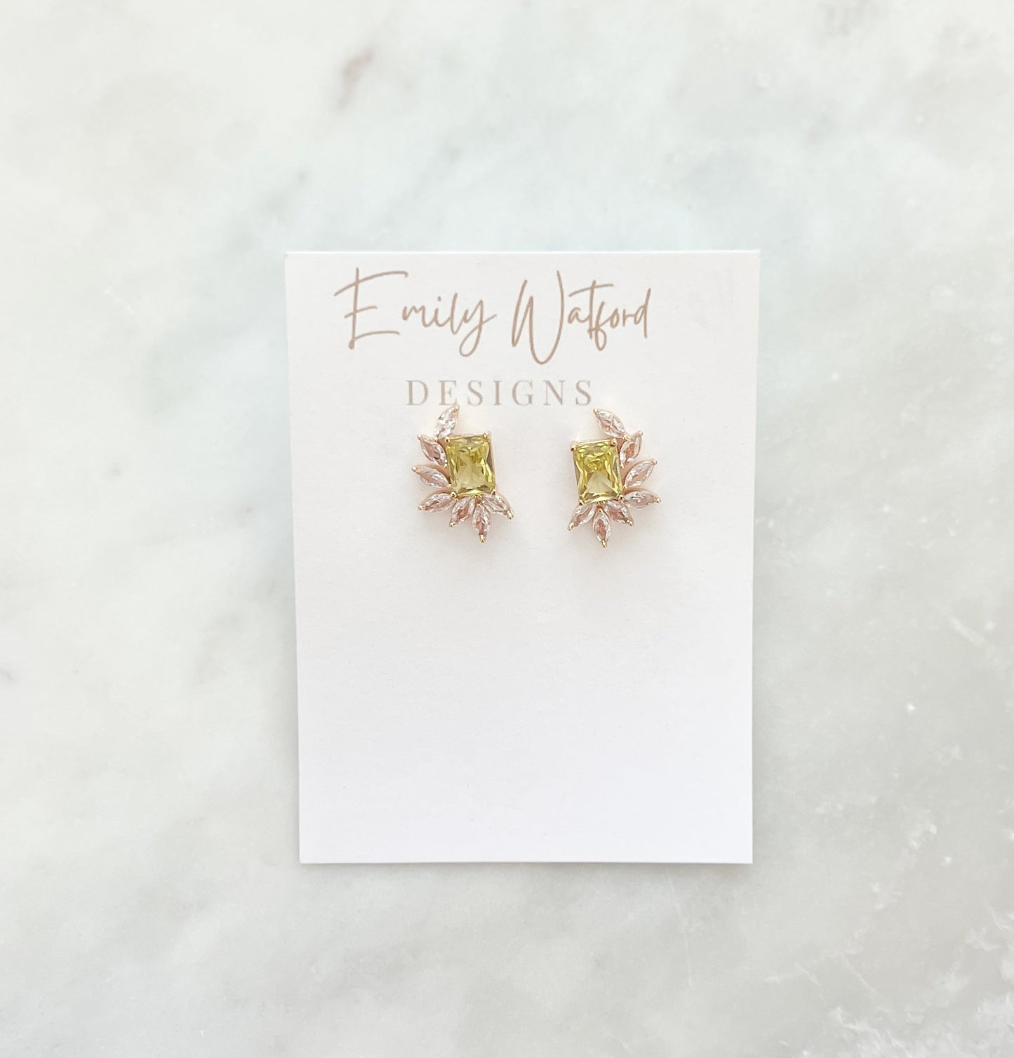 Green Glass Leaf Stud