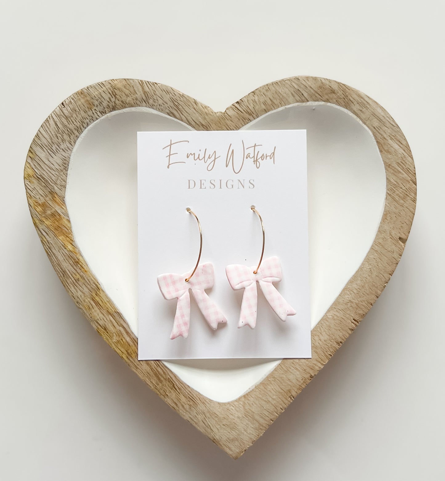 Pink Gingham Bow Hoop