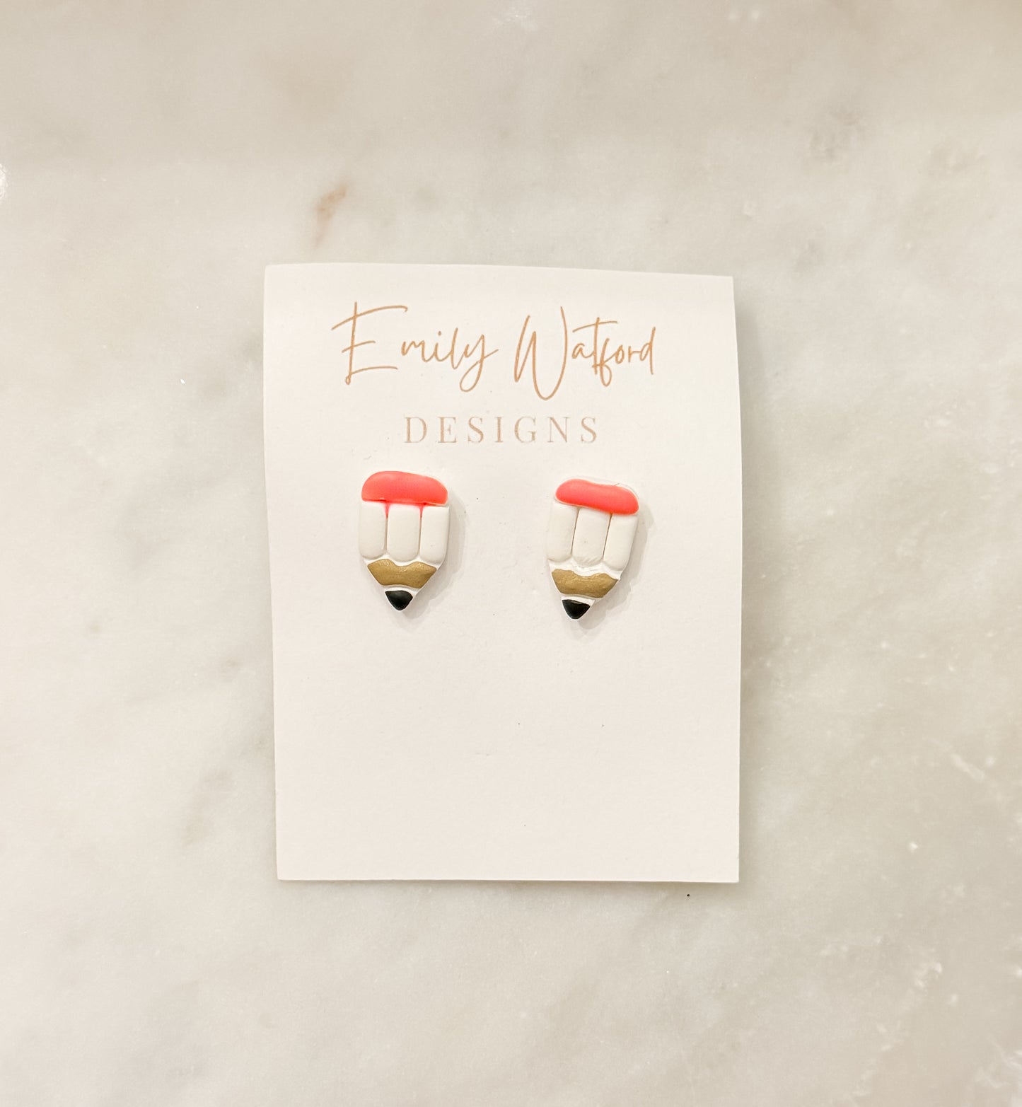 White pencil stud