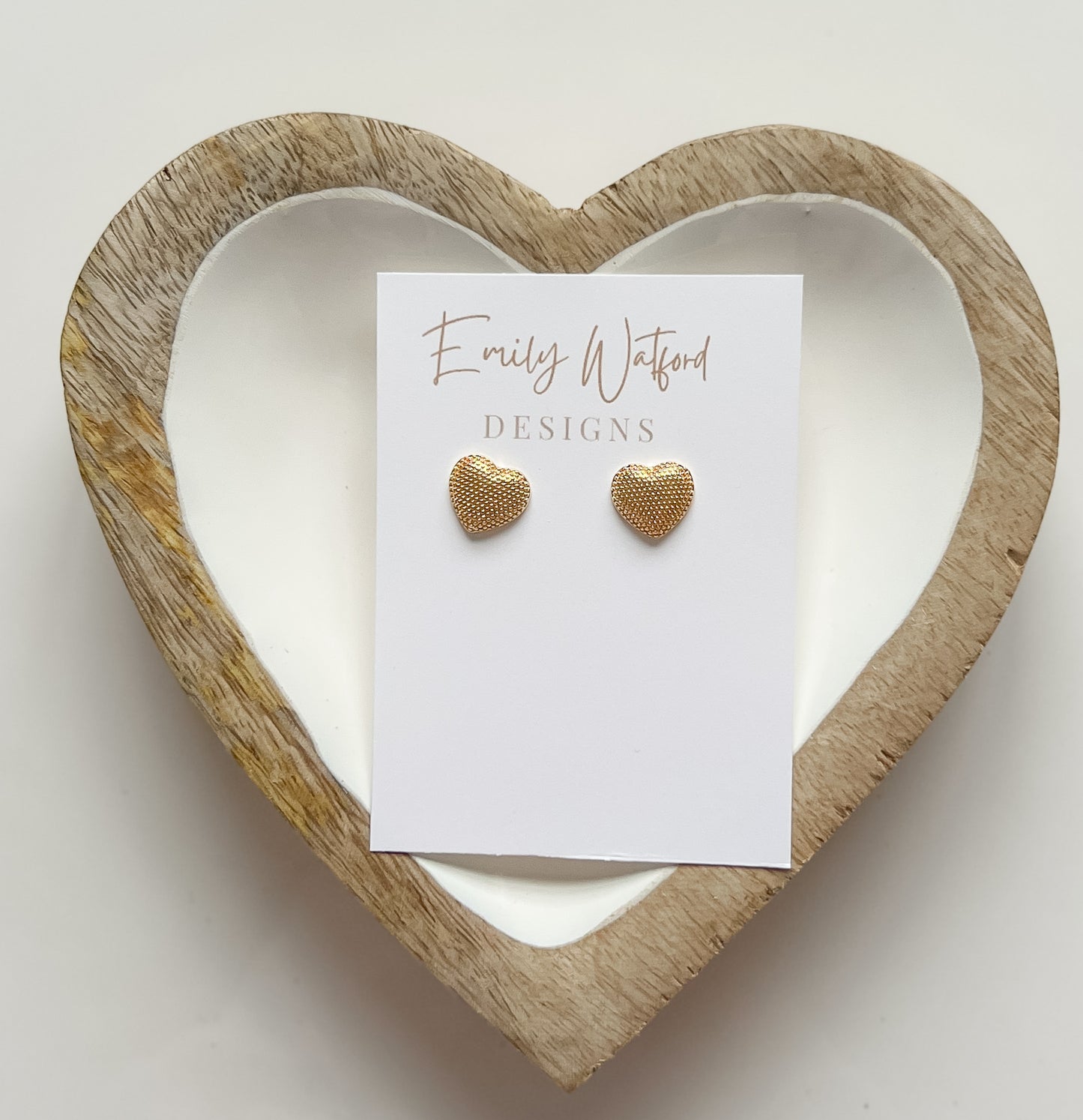 Gold Bubble Heart Stud