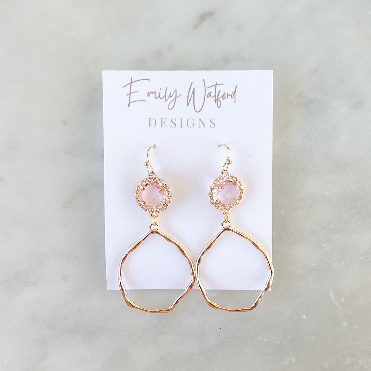 Pink Glass Dangle