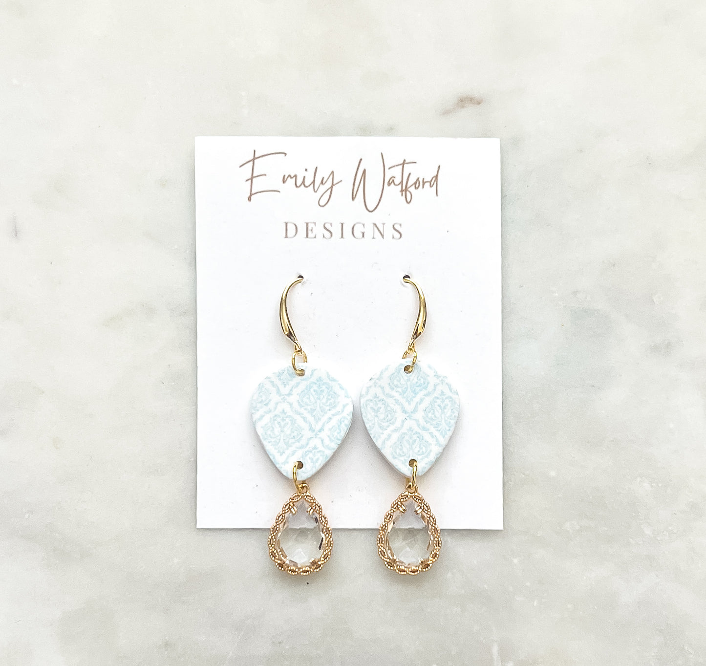 Blue Pattern Teardrop