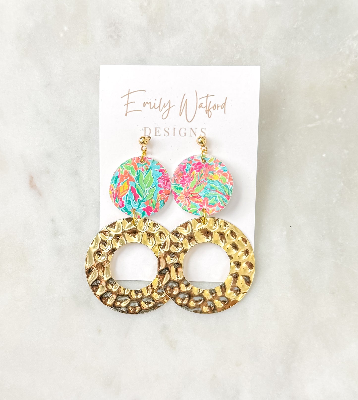 Aloha Gold Circle Dangle
