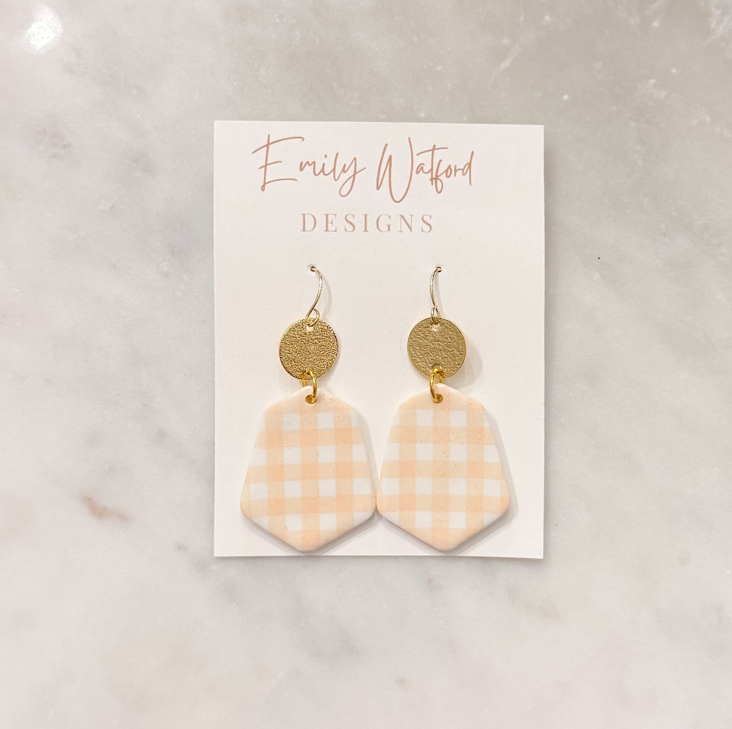 Yellow gingham dangle