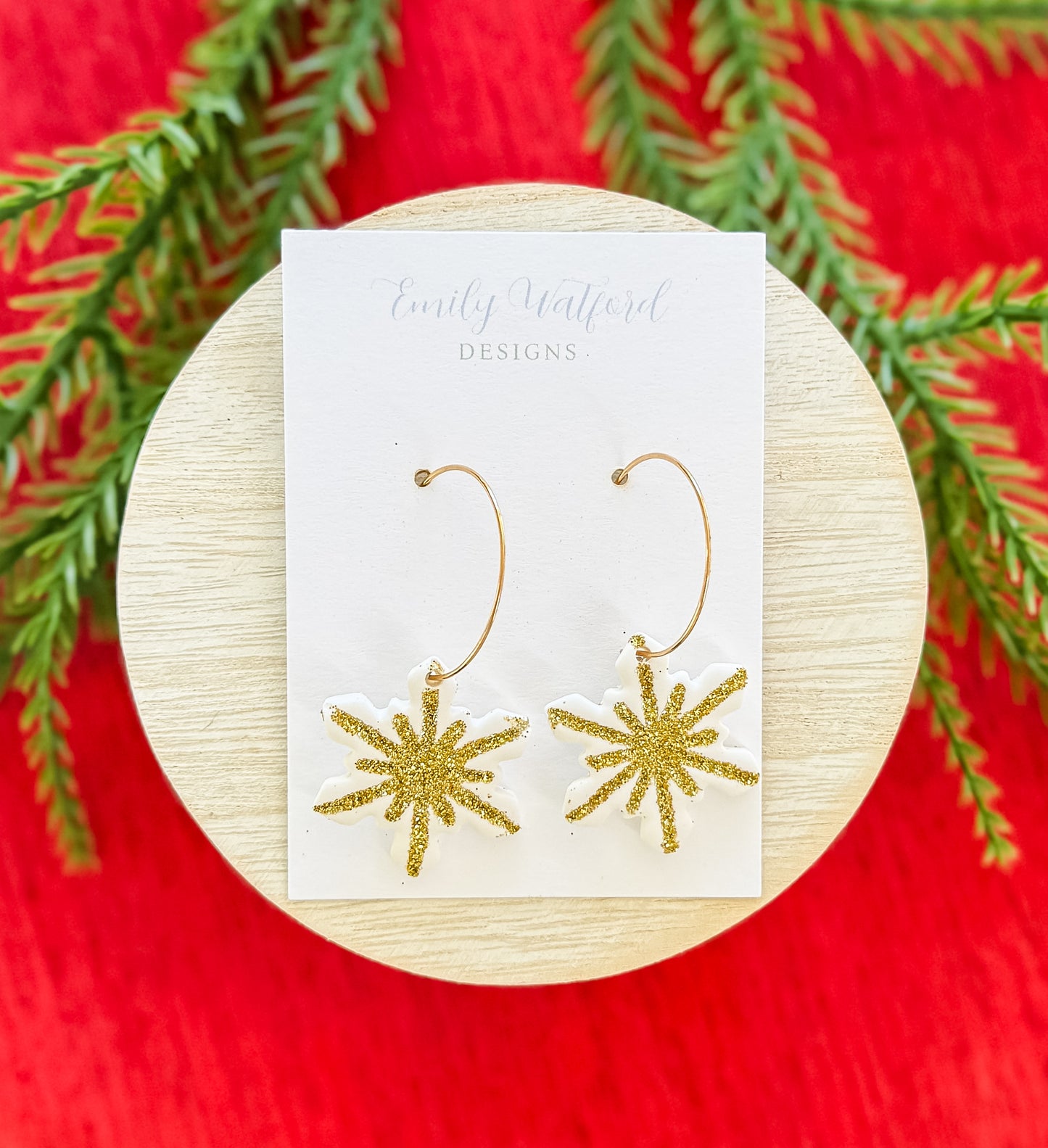 Glitter Snowflake Hoop