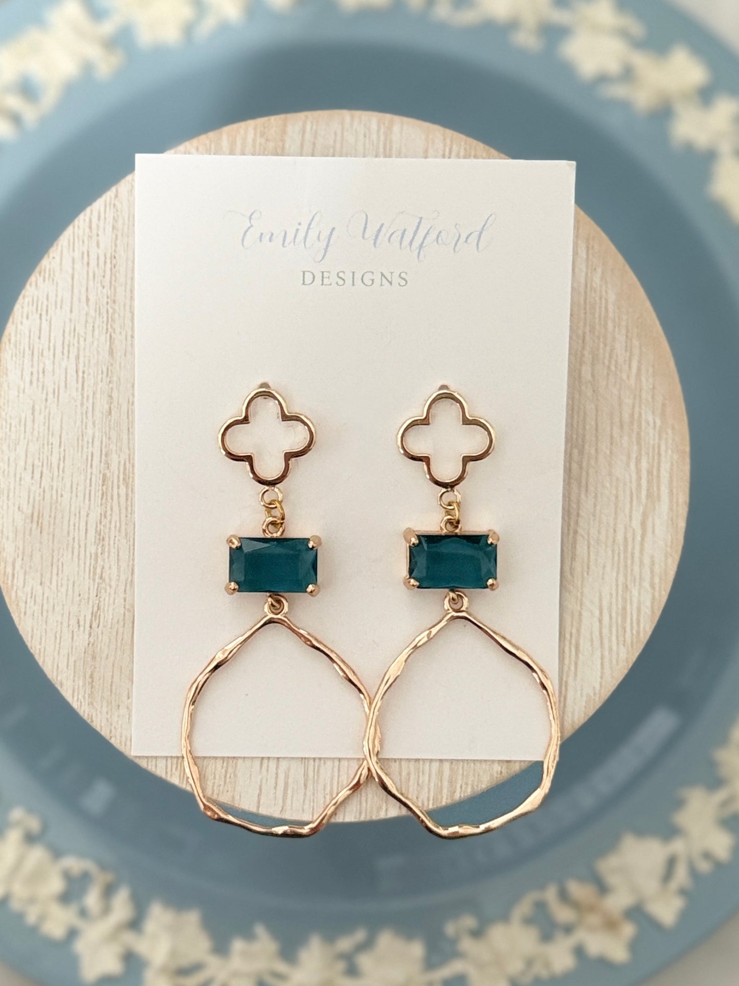 Blue Glass Circle Dangle