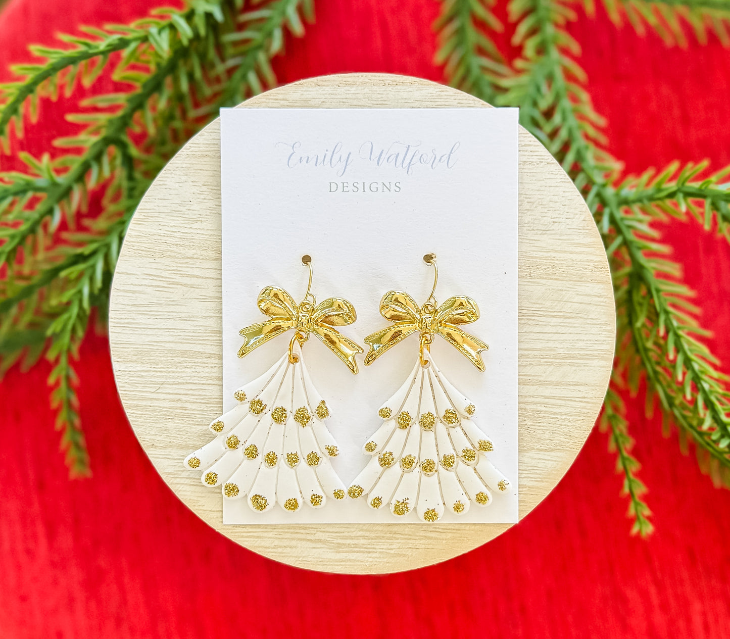 White Glitter Dot Bow Hook