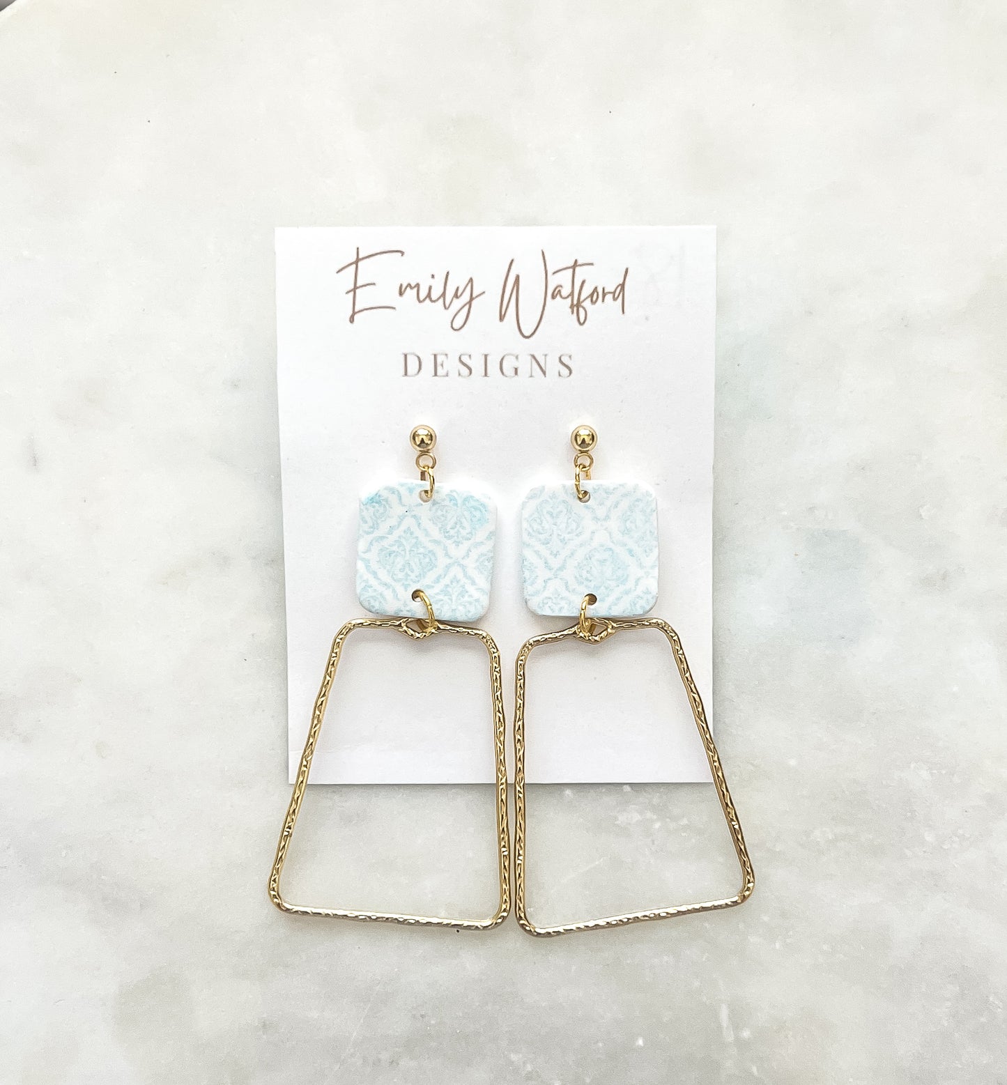 Blue Pattern Large Dangle