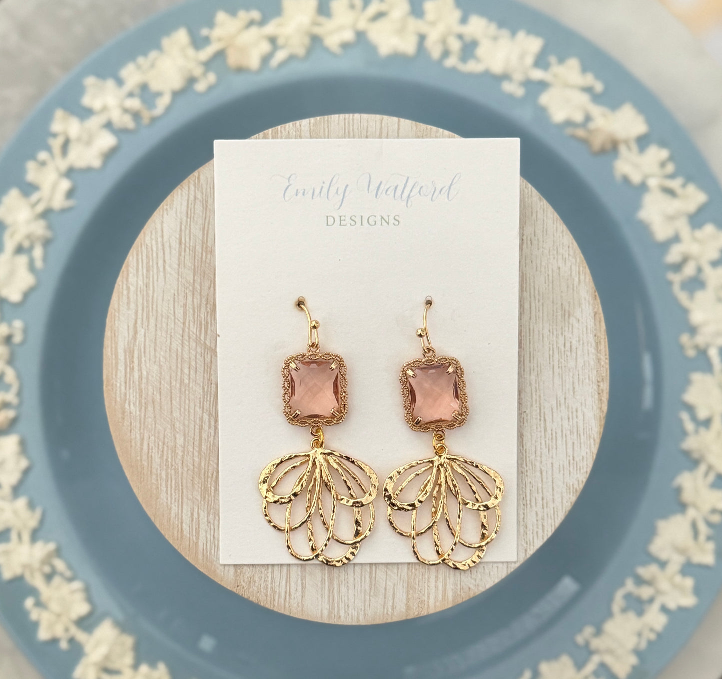 Pink Glass Leaf Dangle