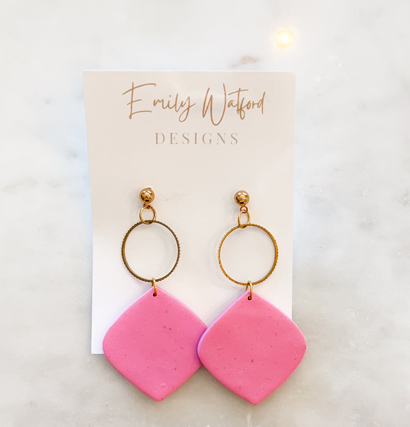 Pink teardrop dangle