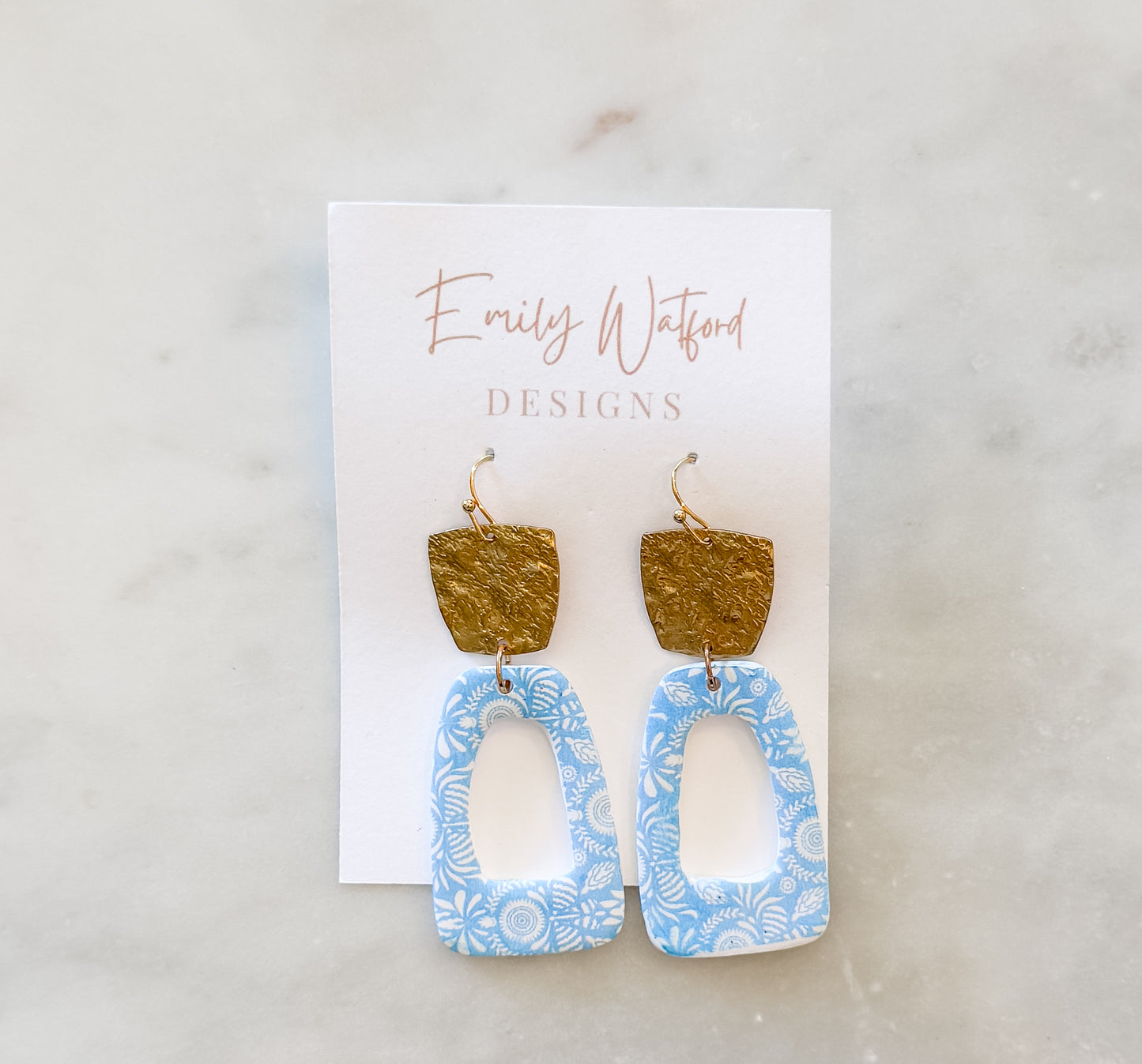 Blue floral donut dangle