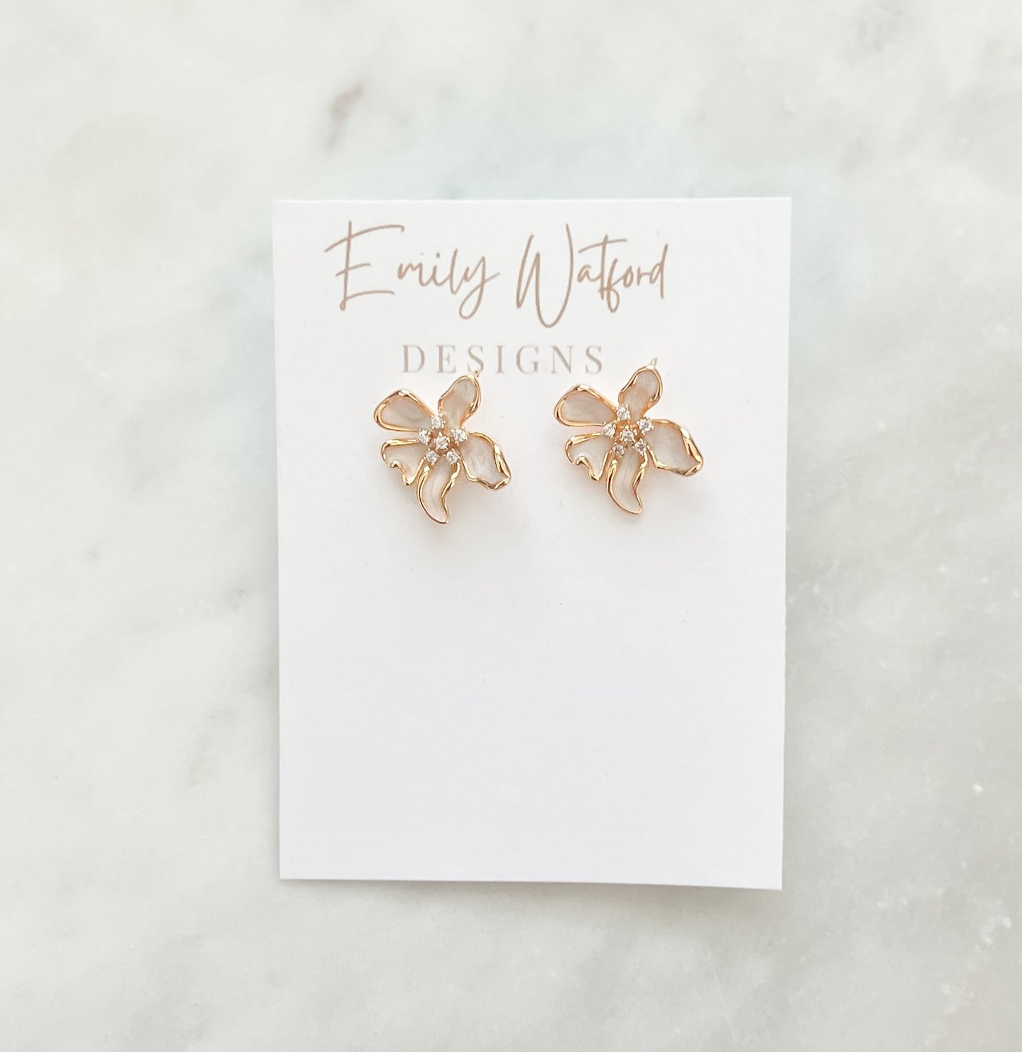 Enamel Flower Stud