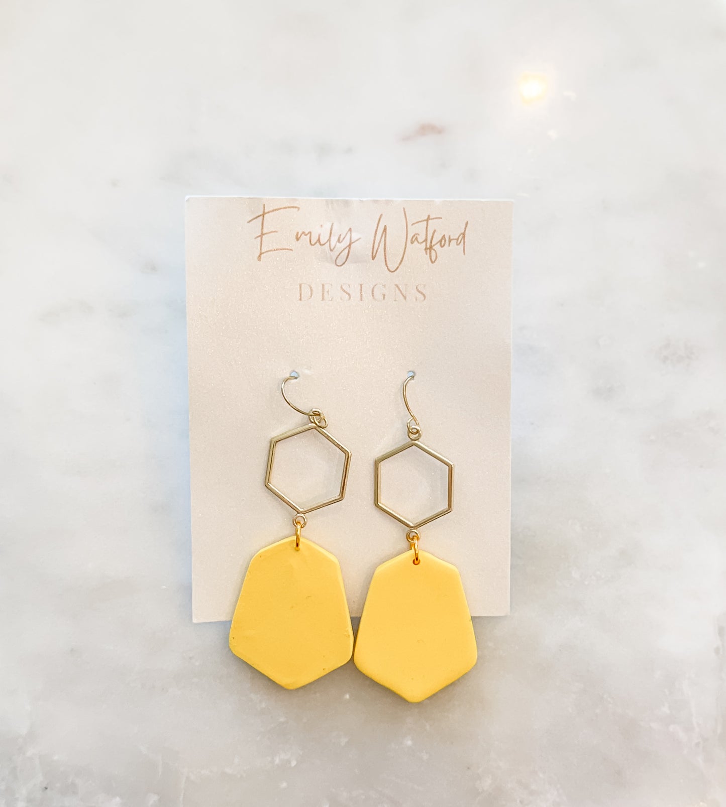 Yellow hexagon dangle