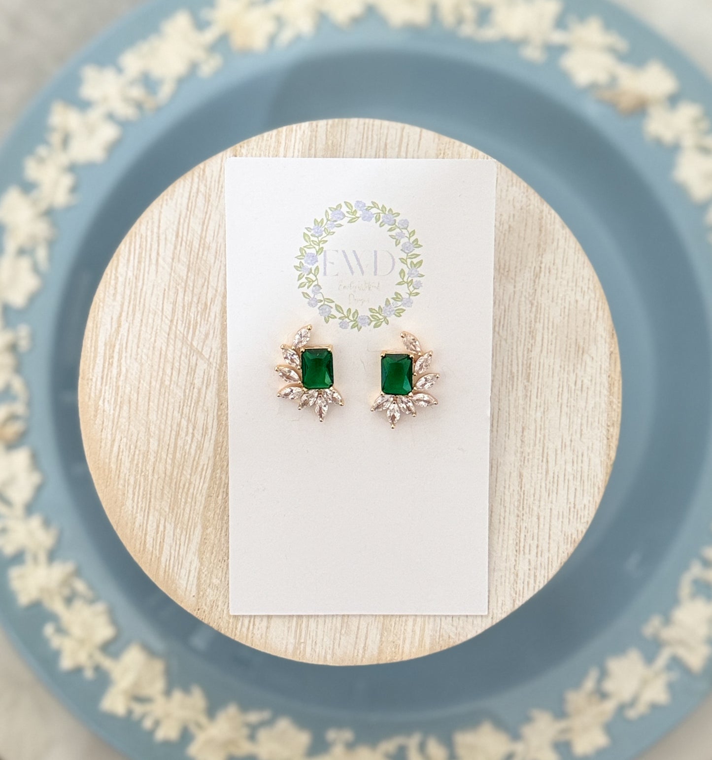 Emerald Glass Studs