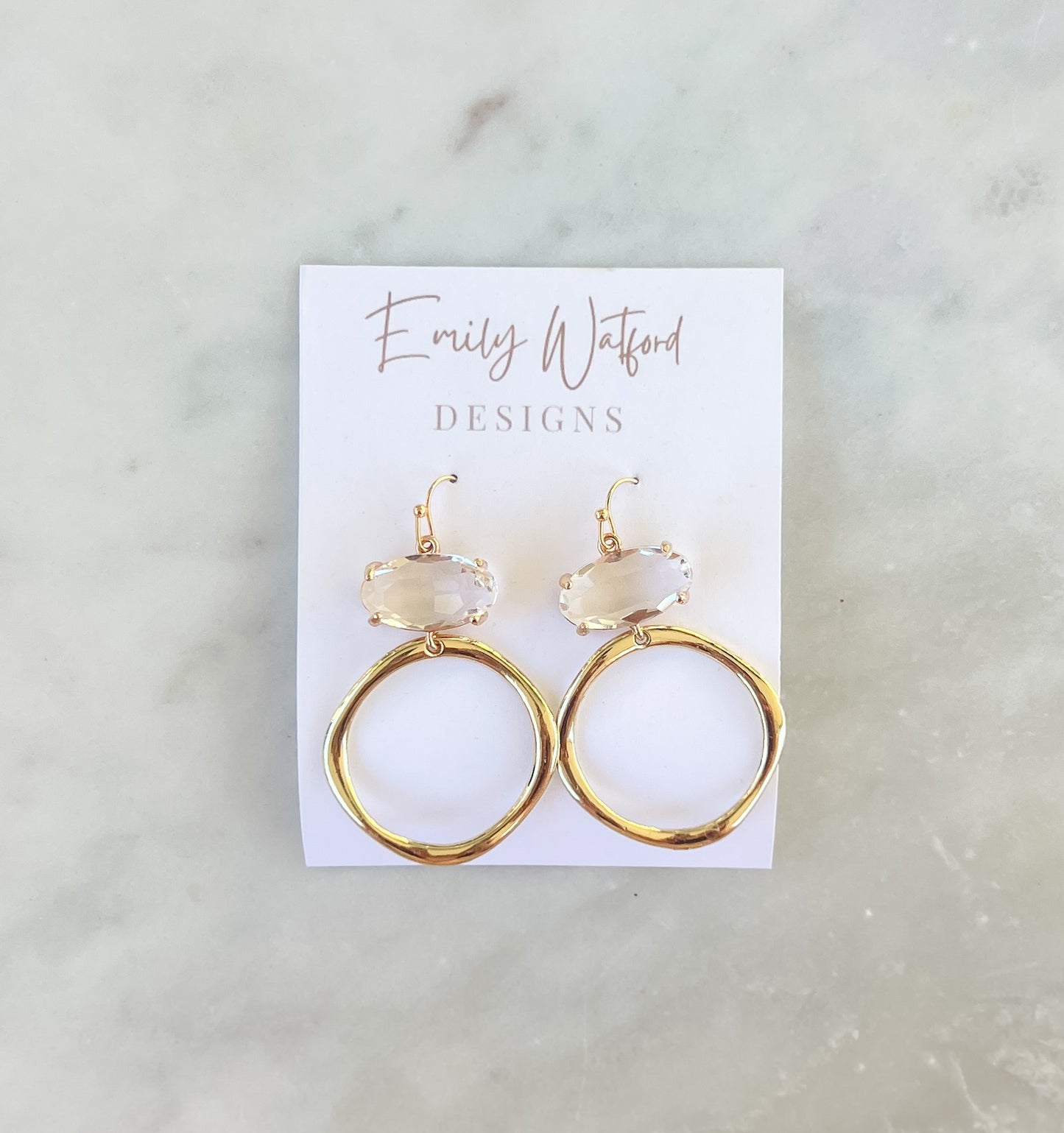Glass Oval Circle Dangle