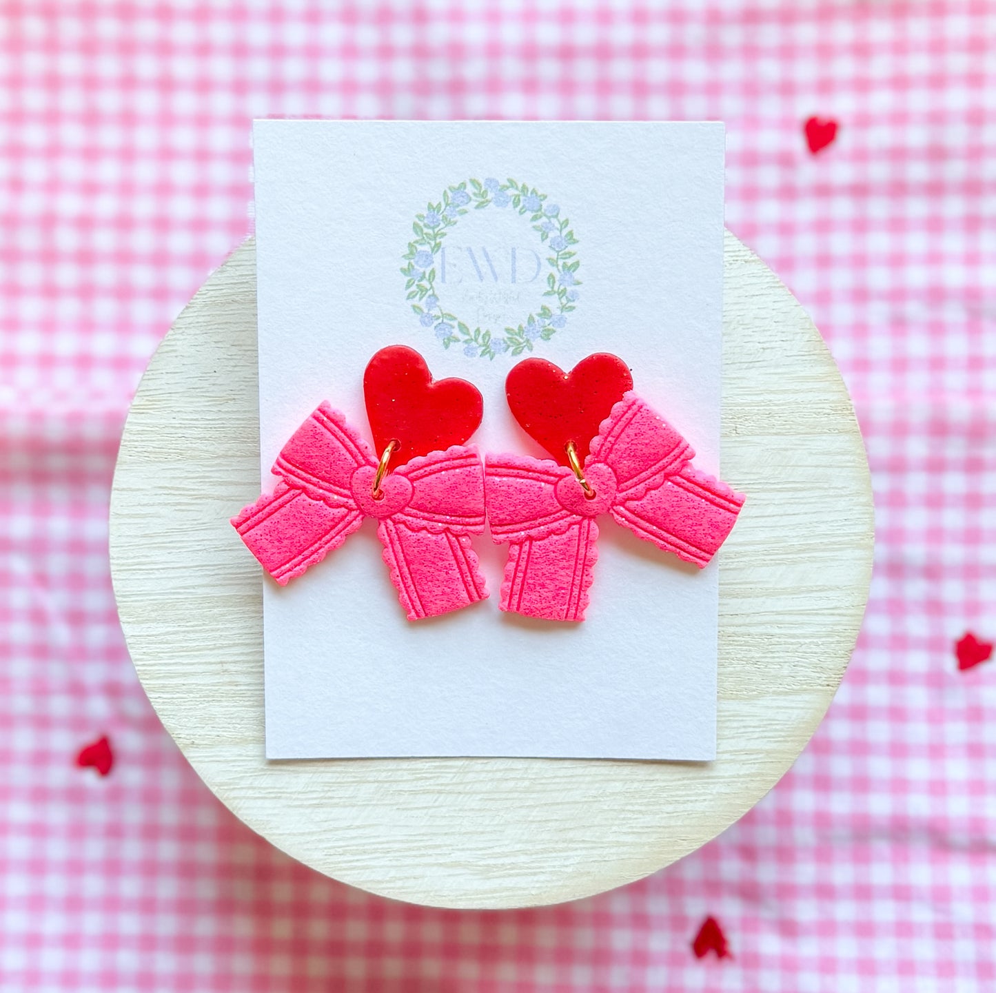 Hot Pink Bow Heart