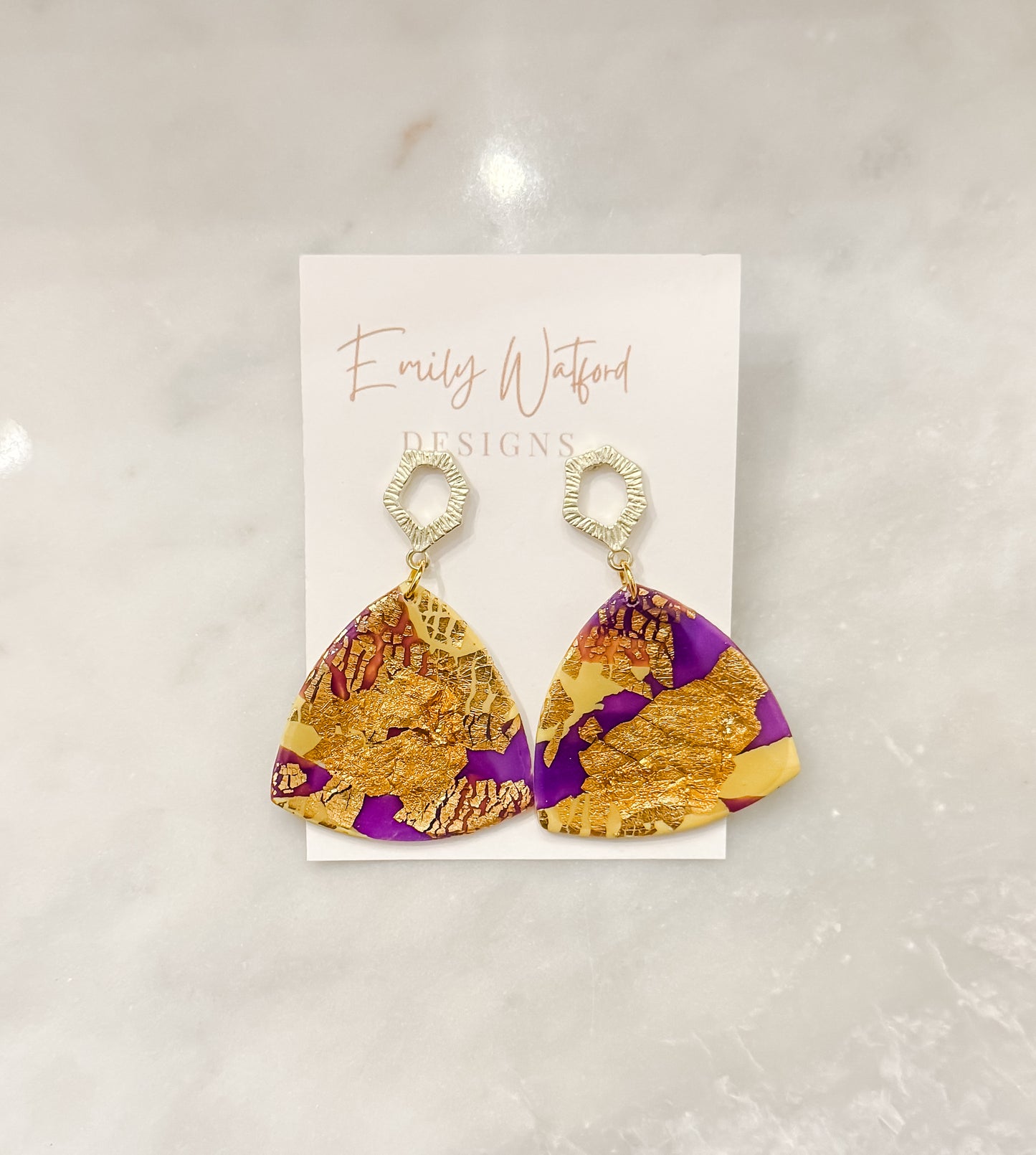 Purple and gold dangle