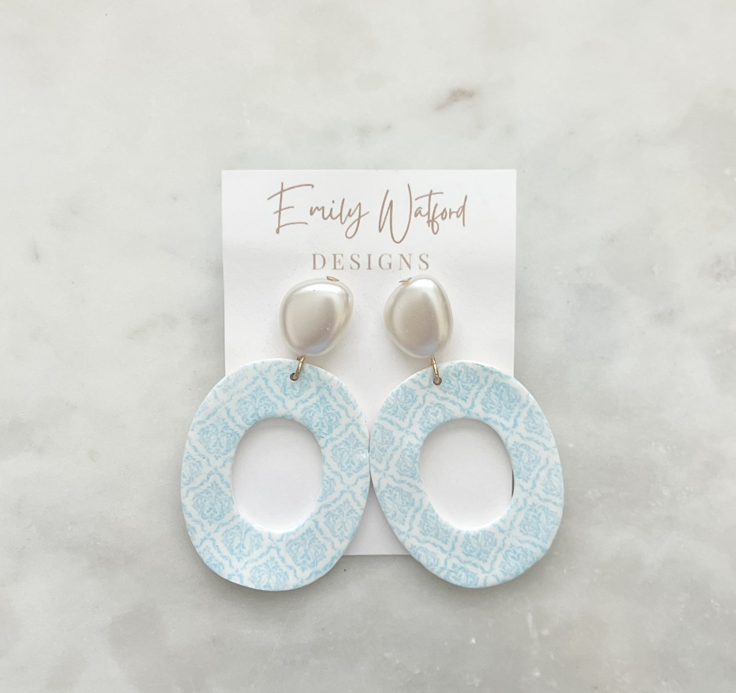 Blue Pattern Oval