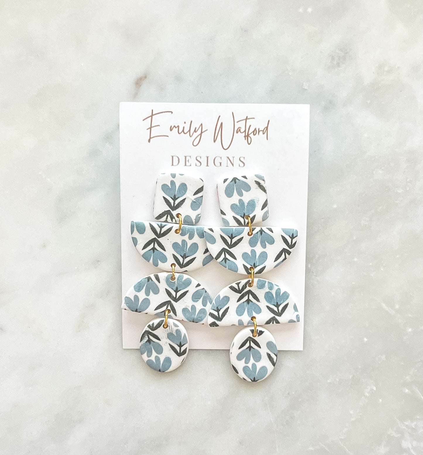 Block Print Four Tier Dangle
