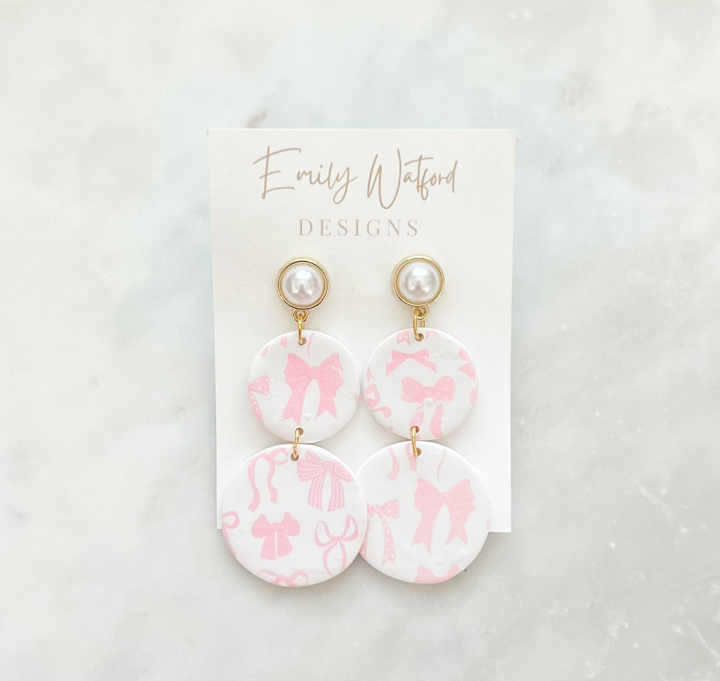 Pink Bow Print Circle