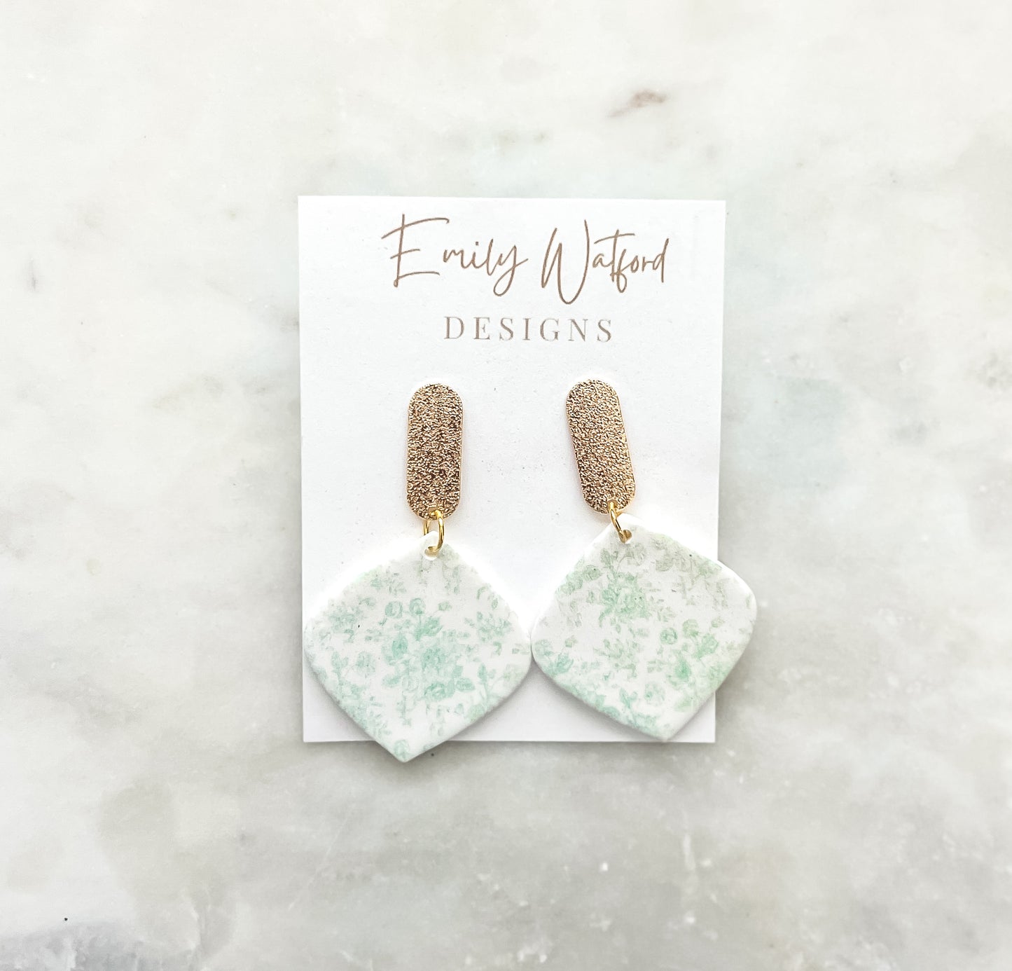 Green Floral Drop