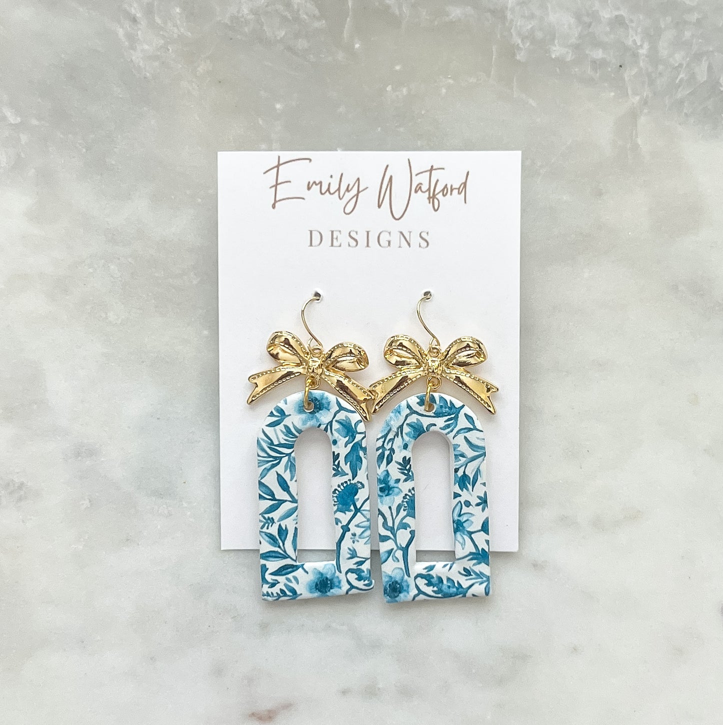 Deep Blue Floral Bow Arch