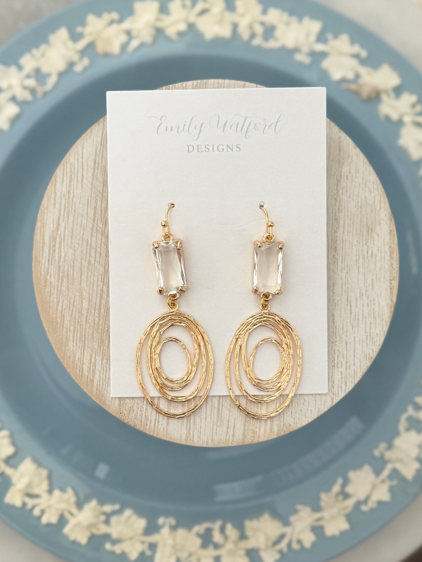 Glass Oval Swirl Dangle