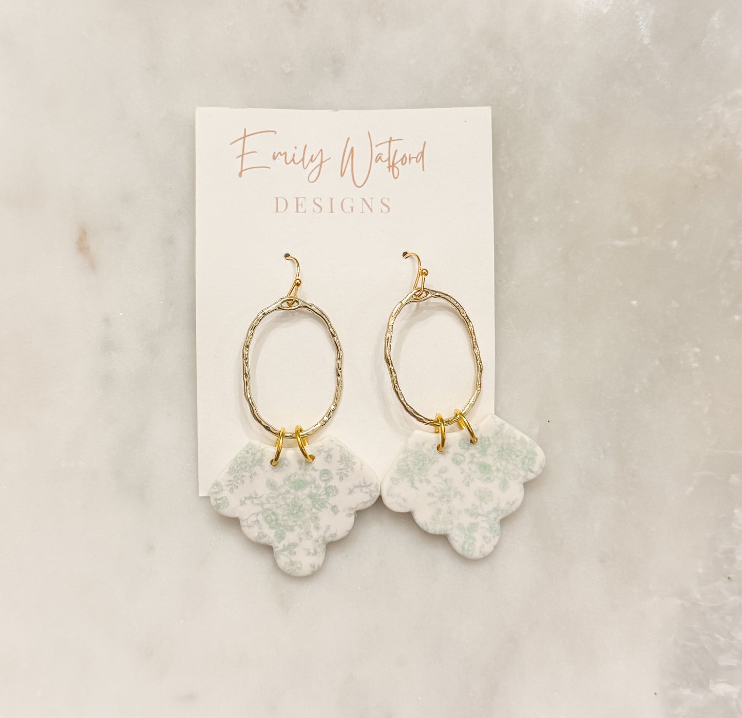 Green floral scallop