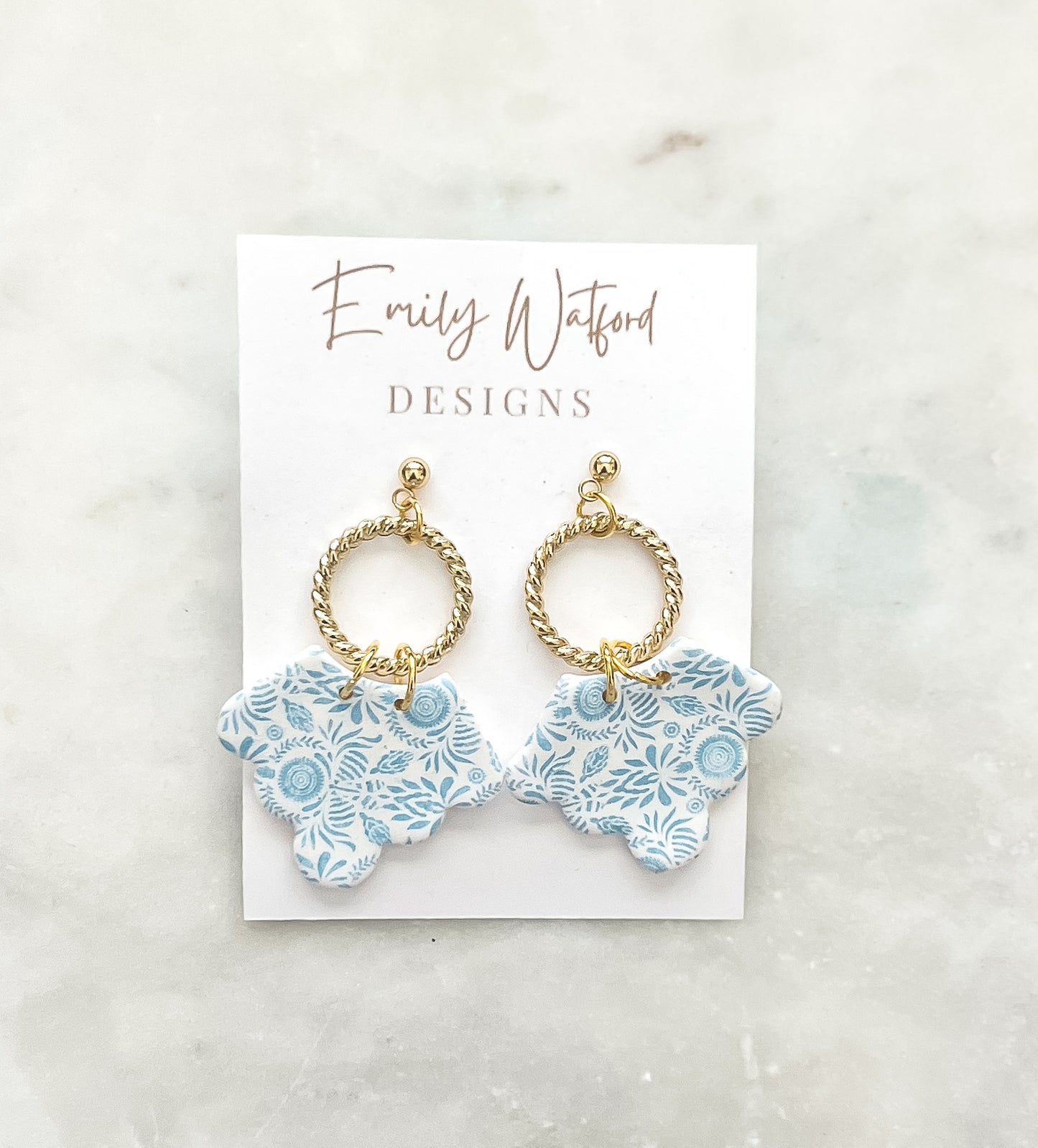Blue Floral Scallop