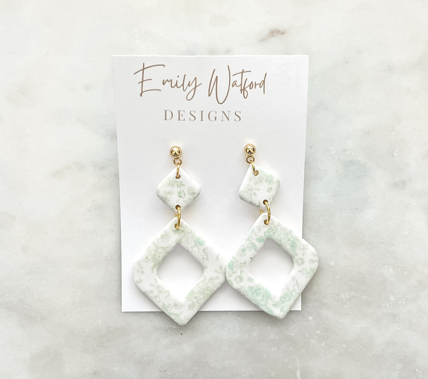 Green Floral Drop