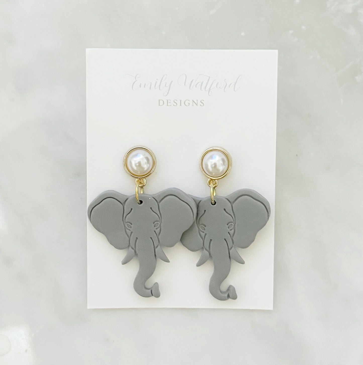 Elephant Pearl Dangle