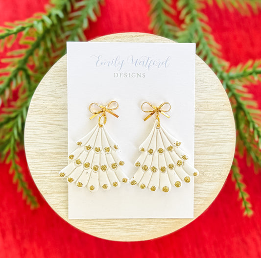 Gold Dot Tree Dangle (White)