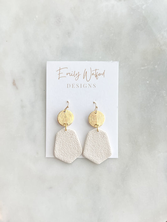 Cream Textured Dangle