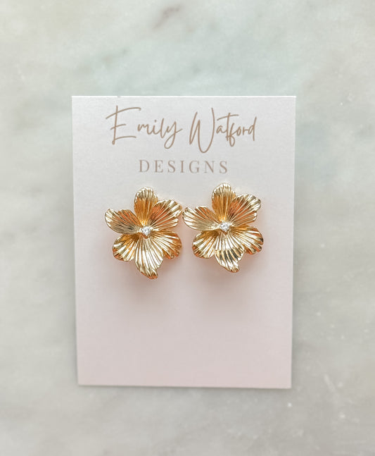 Gold Flower Stud