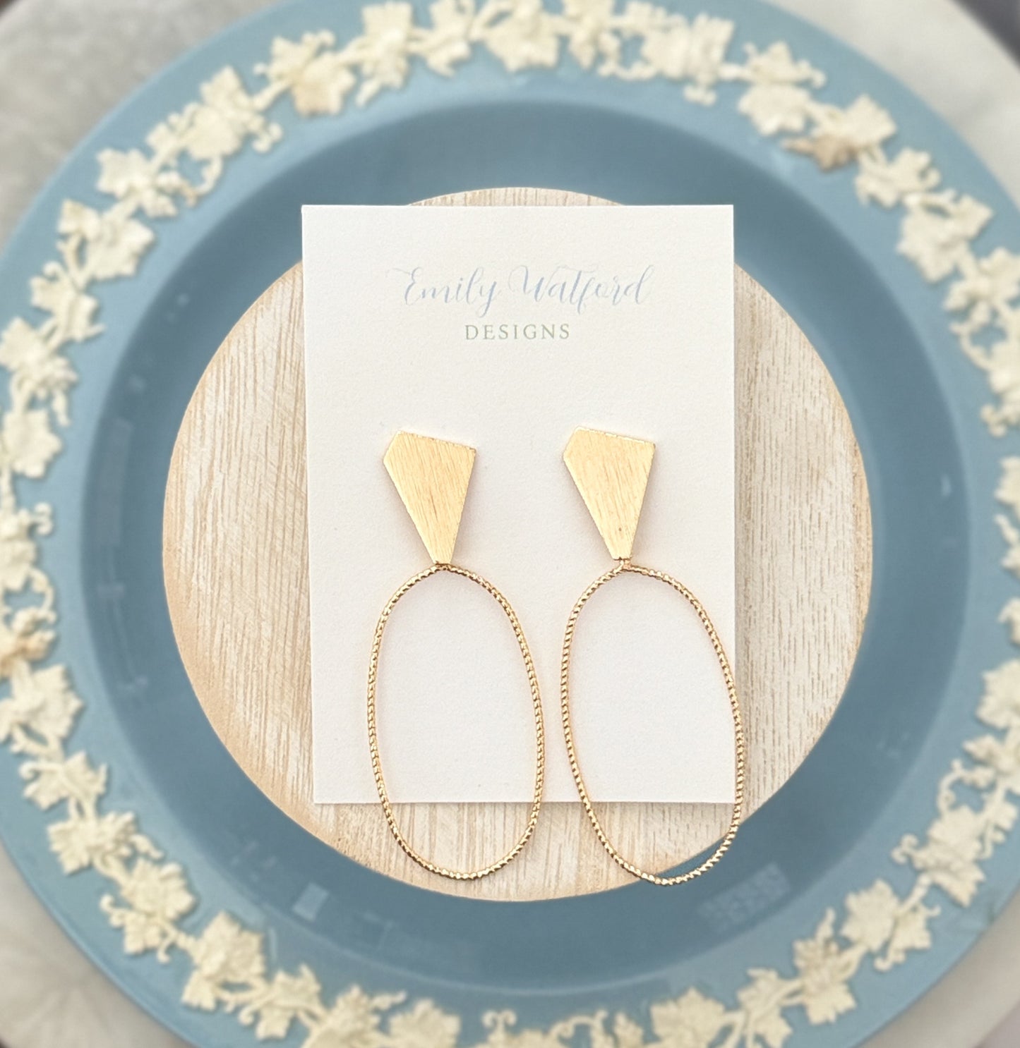 Gold Oval Dangle