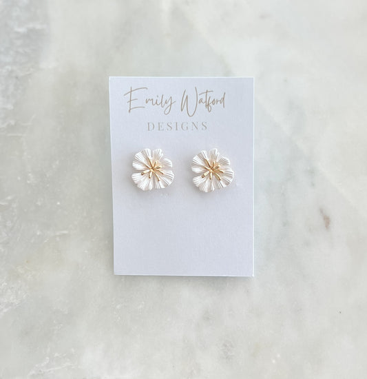 Pearl Flower Studs