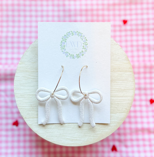 White Glitter Ribbon Bow