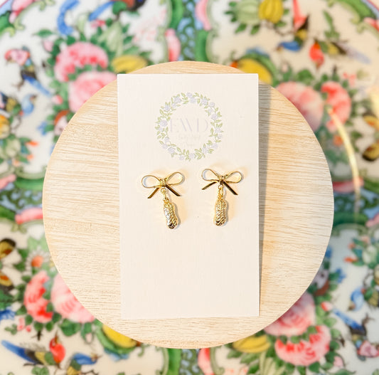Gold Peanut Bow Dangle