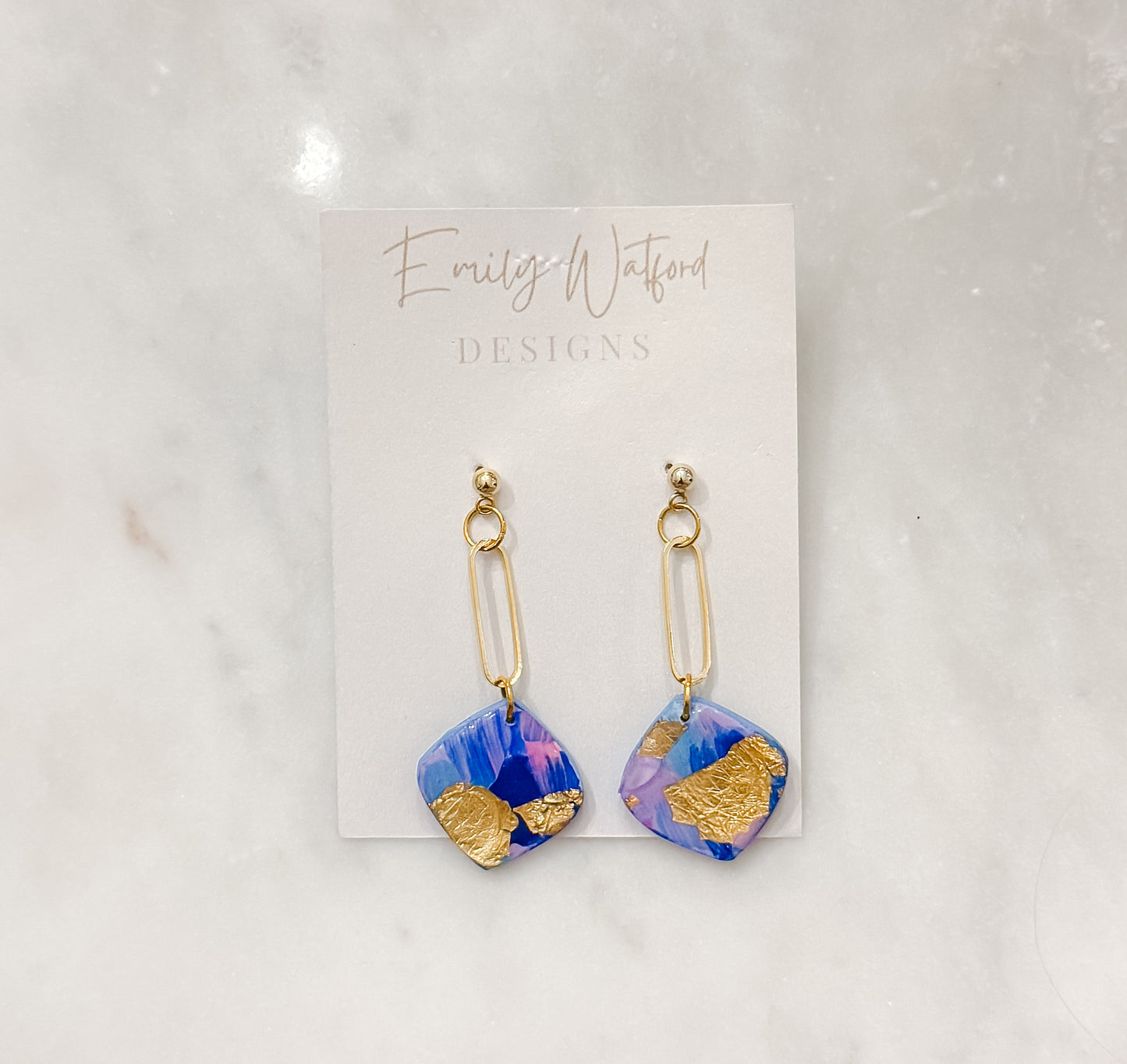 Blue and purple small dangle