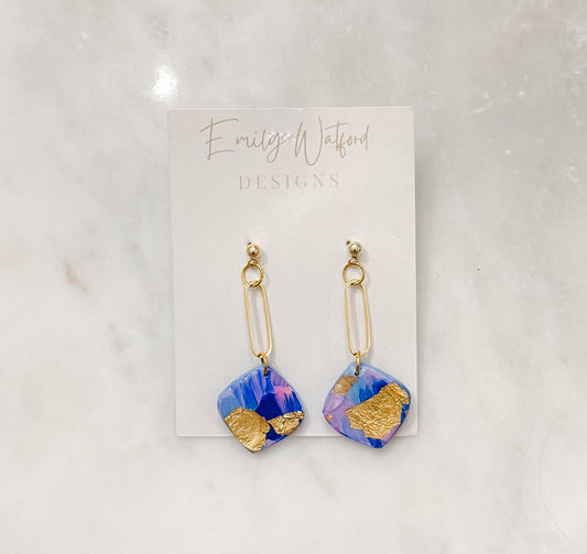 Blue and purple small dangle