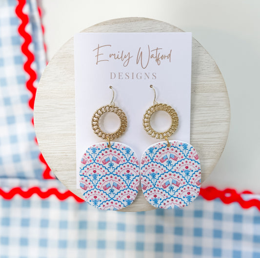 Flag Print Oval Hook
