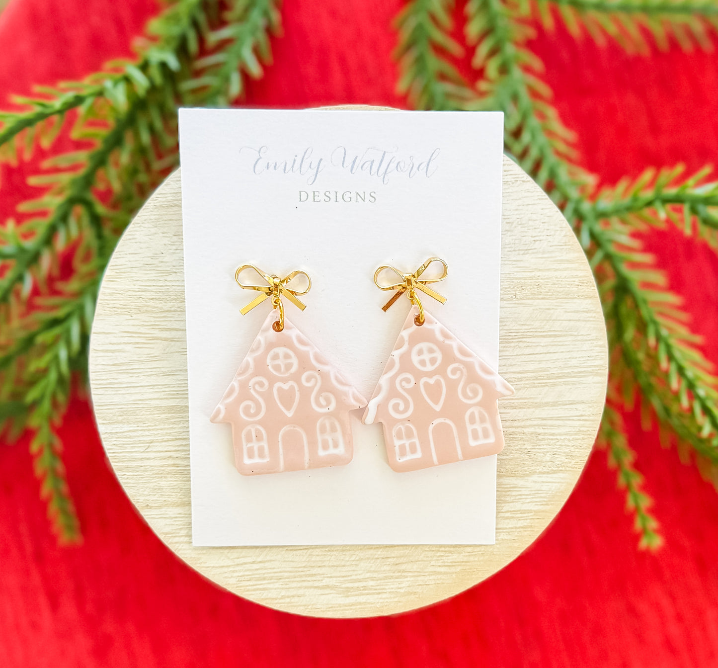 Pink Gingerbread House Dangle