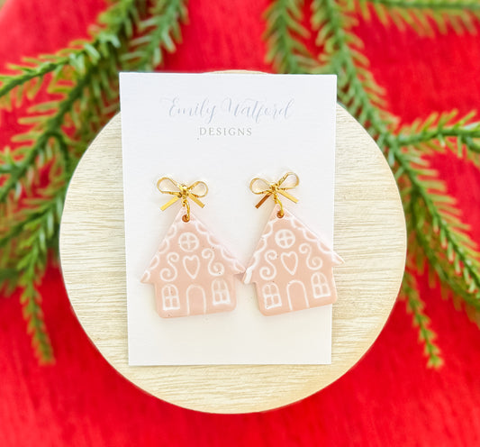 Pink Gingerbread House Dangle