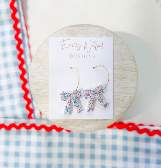 Flag Print Bow Hoop