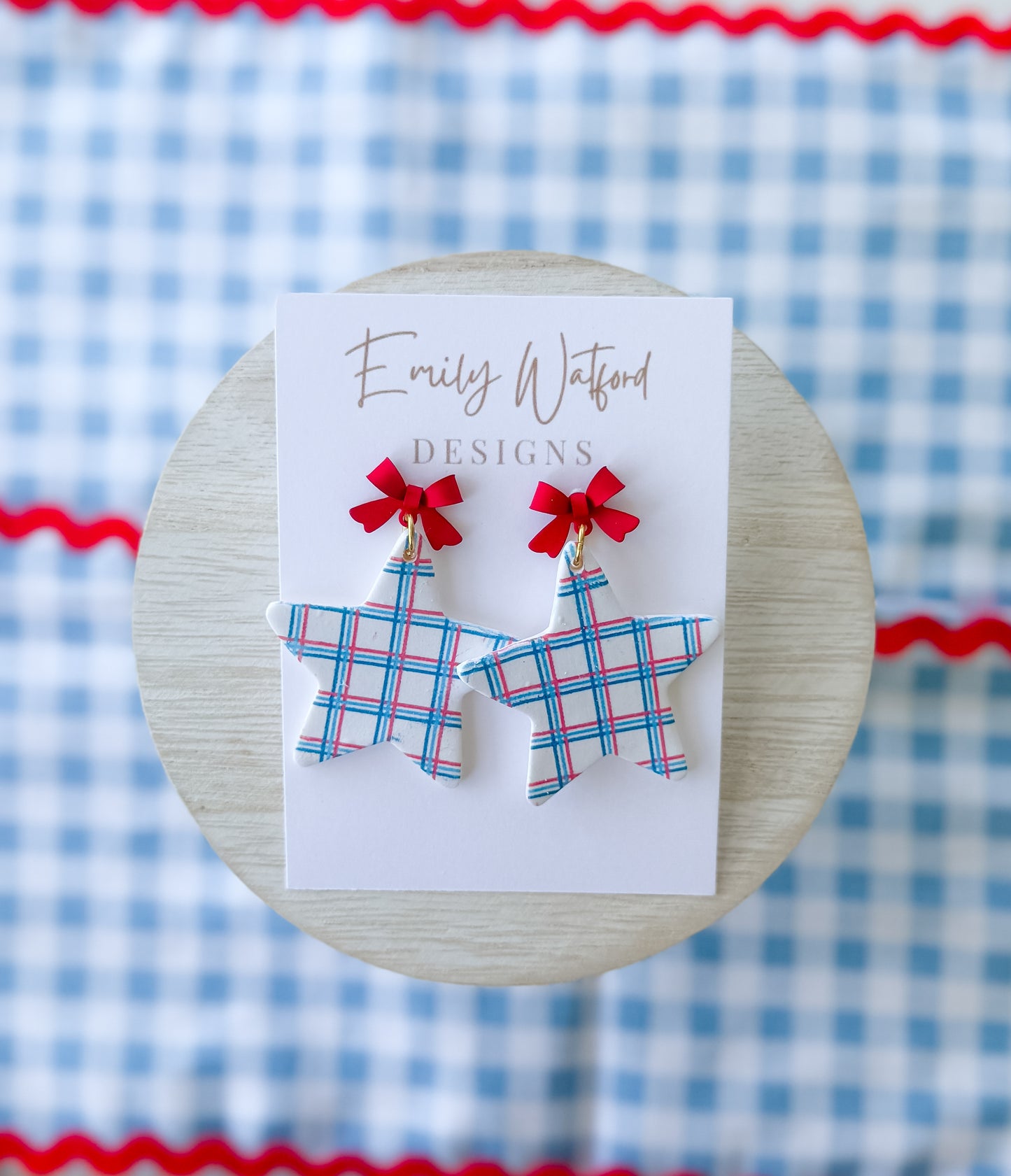 Plaid Star Dangle
