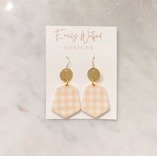 Yellow gingham dangle
