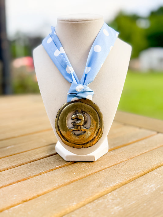 Circle Horse Medallion Scarf Necklace